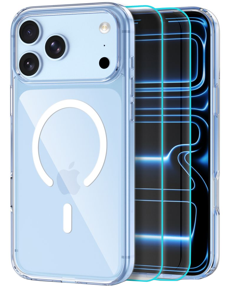 MagSafe-kuori Apple iPhone 18 Pro / 17 Pro:lle, Tech-Protect, Flexair Hybrid näytönsuojalla, läpinäkyvä