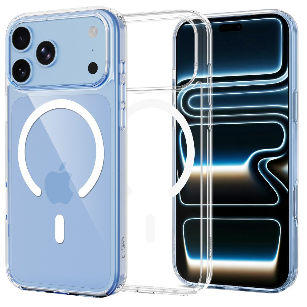MagSafe-kuori Apple iPhone 18 Pro / 17 Pro:lle, Tech-Protect, Flexair Hybrid näytönsuojalla, läpinäkyvä