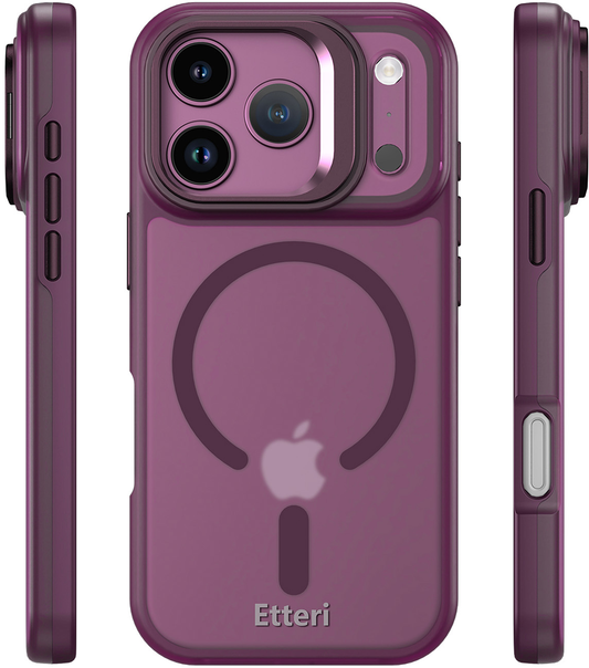 MagSafe Case for Apple iPhone 18 Pro / 17 Pro, Etteri, Morning Fog, Burgundy