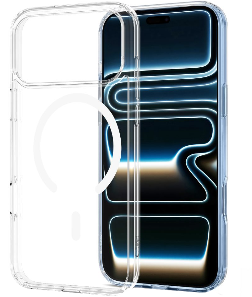 MagSafe-kuori Apple iPhone 18 Pro / 17 Pro:lle, Tech-Protect, Flexair Hybrid näytönsuojalla, läpinäkyvä