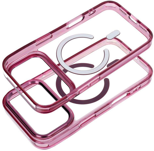 MagSafe-suojakuori Apple iPhone 18 Pro / iPhone 17 Pro -puhelimelle, OEM, Frame Clear Hybrid, viininpunainen