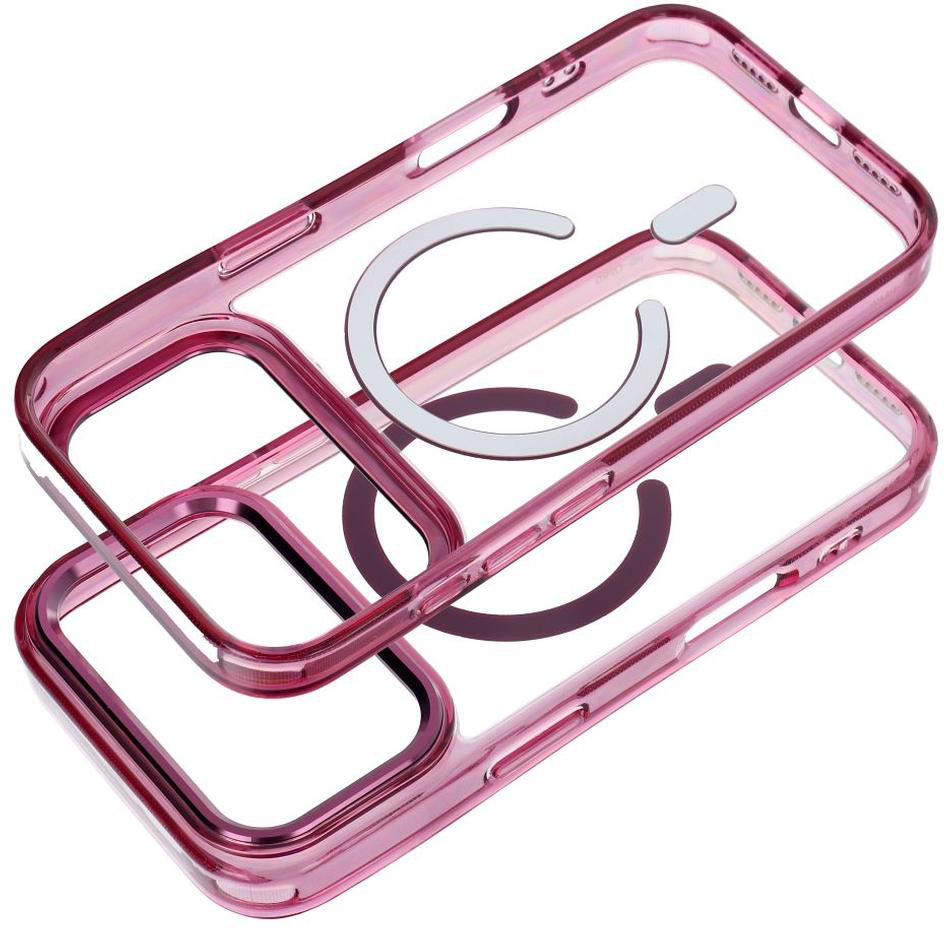 MagSafe-suojakuori Apple iPhone 18 Pro / iPhone 17 Pro -puhelimelle, OEM, Frame Clear Hybrid, viininpunainen