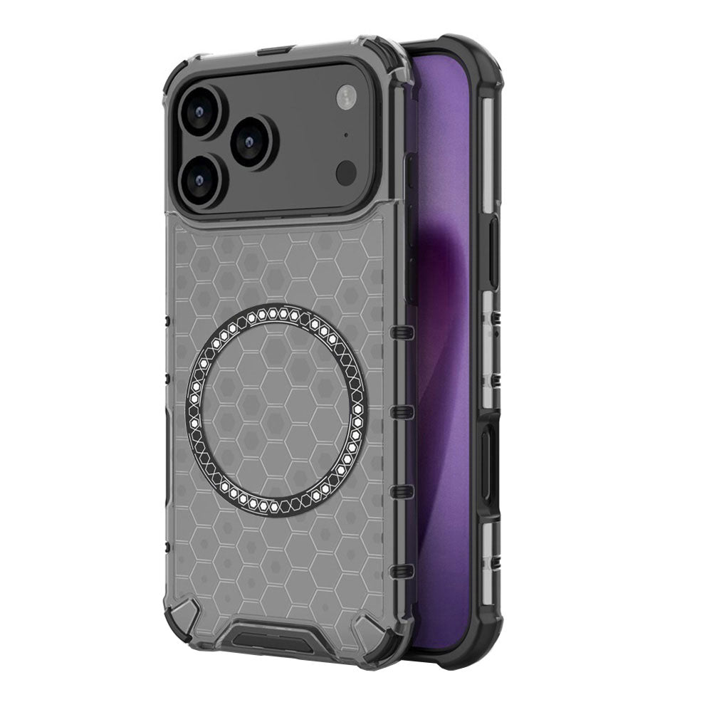 MagSafe-kotelo Apple iPhone 17 Prolle, Techsuit, HoneyComb Shield, Musta