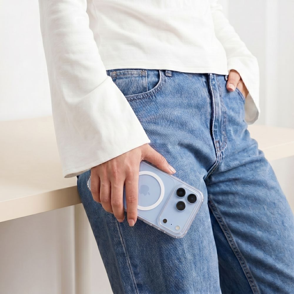 MagSafe-kuori Apple iPhone 18 Pro / 17 Pro:lle, Tech-Protect, Flexair Hybrid näytönsuojalla, läpinäkyvä