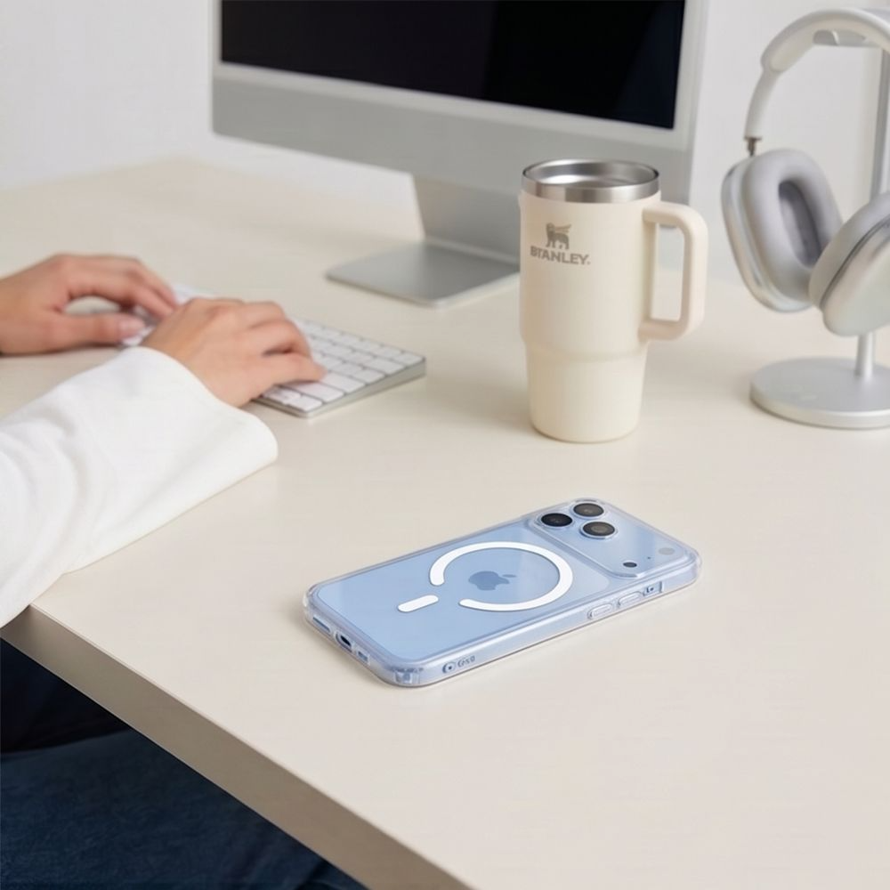 MagSafe-kuori Apple iPhone 18 Pro / 17 Pro:lle, Tech-Protect, Flexair Hybrid näytönsuojalla, läpinäkyvä