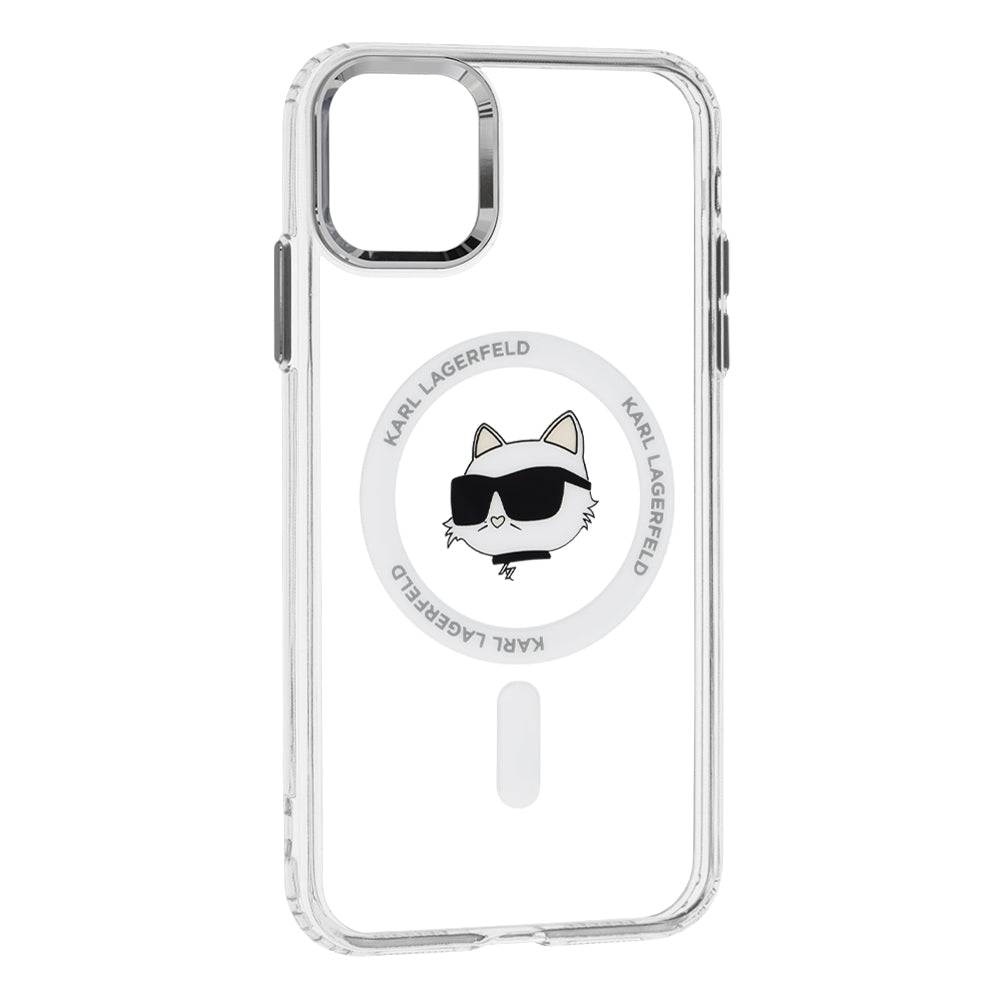 MagSafe-kotelo Apple iPhone 11:lle, Karl Lagerfeld, IML Metal Choupette's Head, Valkoinen