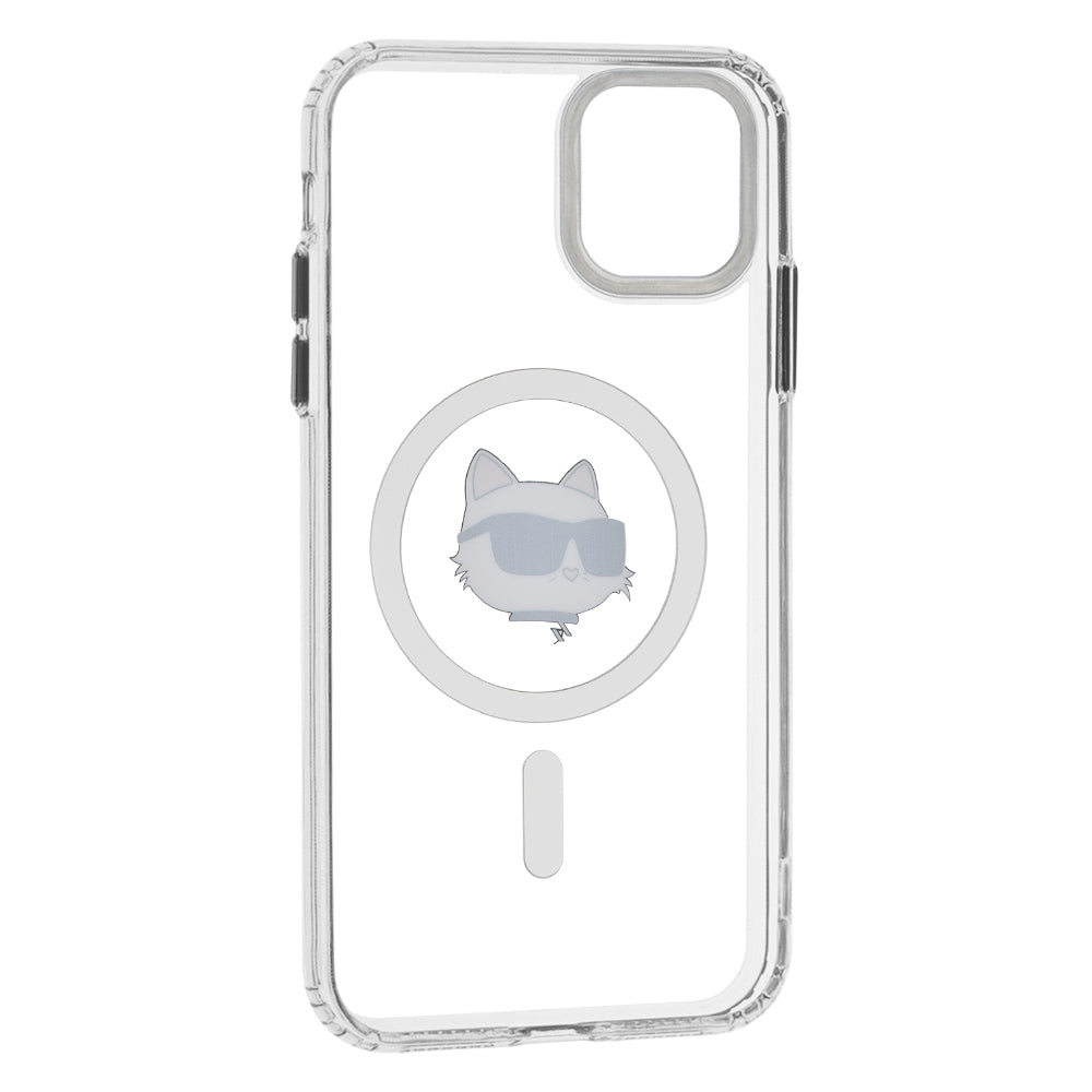 MagSafe-kotelo Apple iPhone 11:lle, Karl Lagerfeld, IML Metal Choupette's Head, Valkoinen