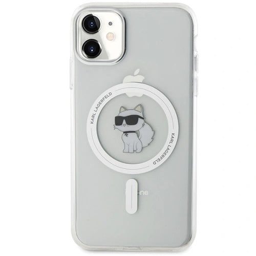 MagSafe-kotelo Apple iPhone 11:lle, Karl Lagerfeld, IML Metal Choupette's Head, Valkoinen