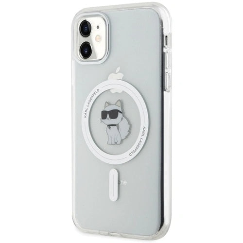 MagSafe-kotelo Apple iPhone 11:lle, Karl Lagerfeld, IML Metal Choupette's Head, Valkoinen