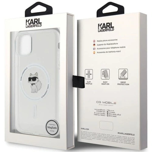 MagSafe-kotelo Apple iPhone 11:lle, Karl Lagerfeld, IML Metal Choupette's Head, Valkoinen