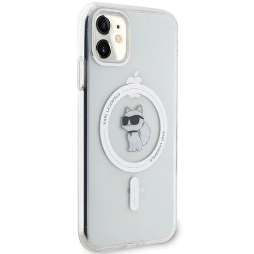 MagSafe-kotelo Apple iPhone 11:lle, Karl Lagerfeld, IML Metal Choupette's Head, Valkoinen