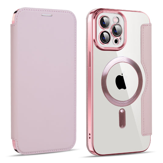 MagSafe Case for Apple iPhone 11 Pro Max, Techsuit, SmartMag Book, Pink