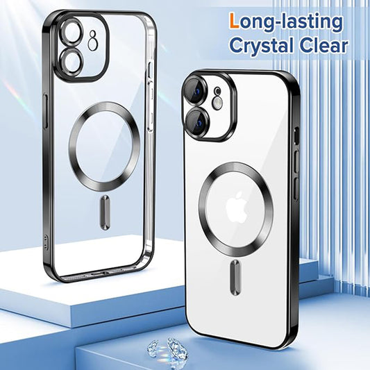 MagSafe Case for Apple iPhone 12, Techsuit, Luxury Crystal, Black