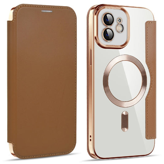 MagSafe-kuori Apple iPhone 12:lle, Techsuit, SmartMag Book, Ruskea