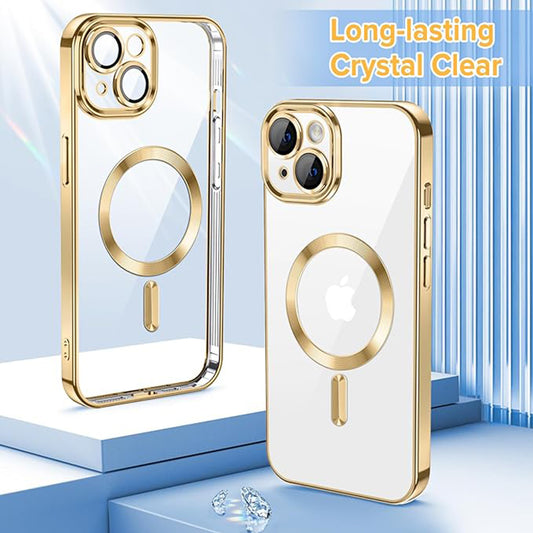 MagSafe-kuori Apple iPhone 13:lle, Techsuit, Luxury Crystal, Kultainen