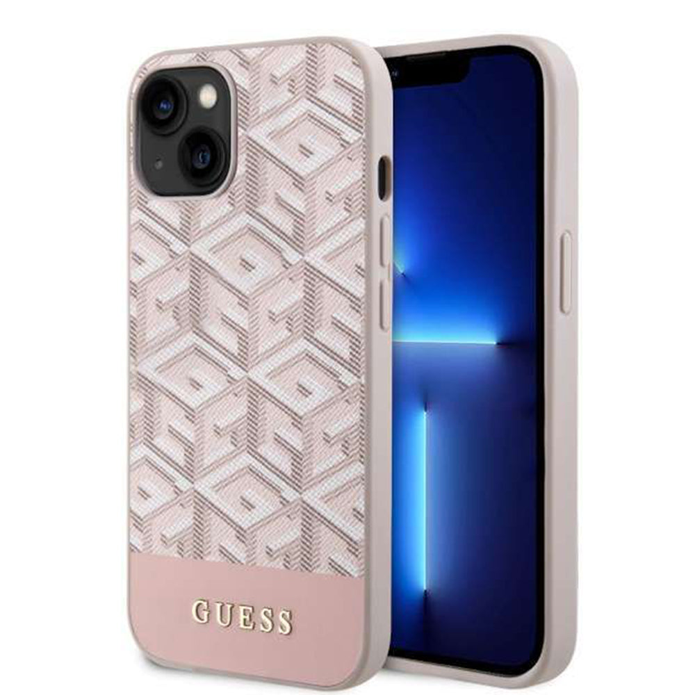 MagSafe-kotelo Apple iPhone 14:lle, Guess, GCube Stripes, Pinkki