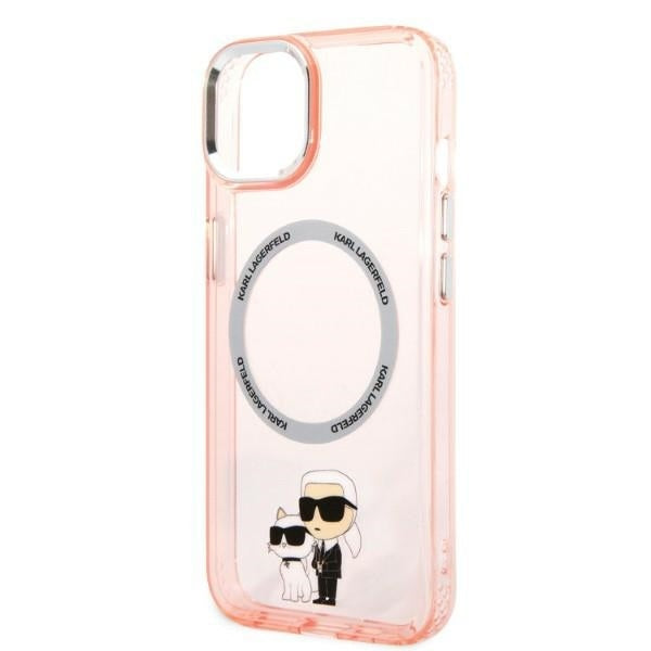 MagSafe-kotelo Apple iPhone 14:lle, Karl Lagerfeld, Ikonik Karl & Choupette, Pinkki