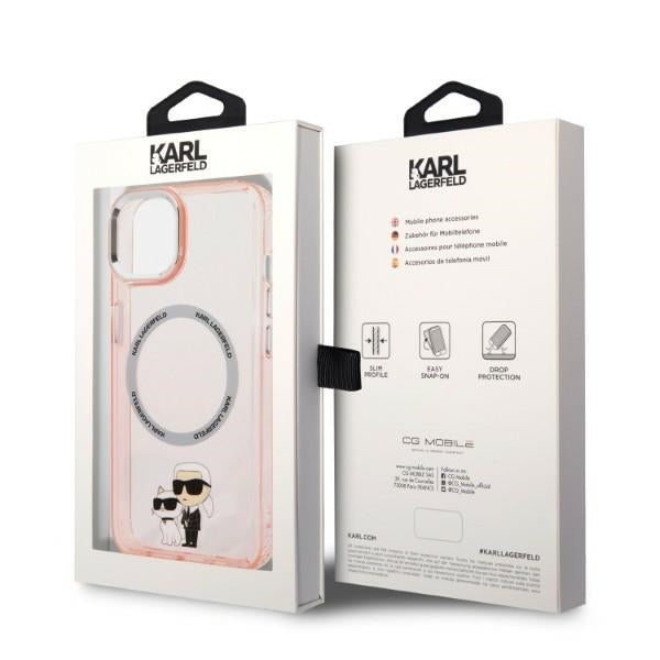 MagSafe-kotelo Apple iPhone 14:lle, Karl Lagerfeld, Ikonik Karl & Choupette, Pinkki