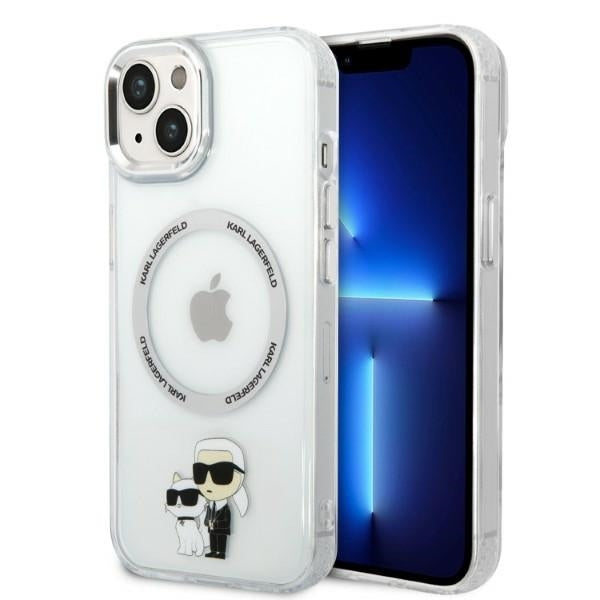 MagSafe-kotelo Apple iPhone 14 Plus -puhelimelle, Karl Lagerfeld, Ikonik Karl & Choupette, Läpinäkyvä