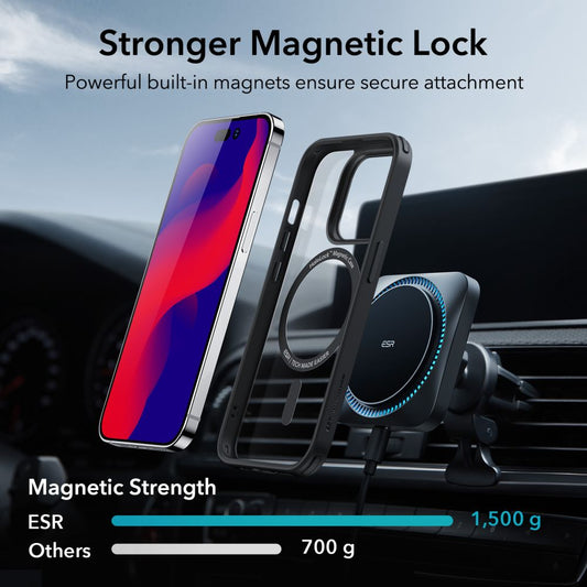 MagSafe-kuori Apple iPhone 14 Pro:lle, ESR, Classic Hybrid, Musta Läpinäkyvä