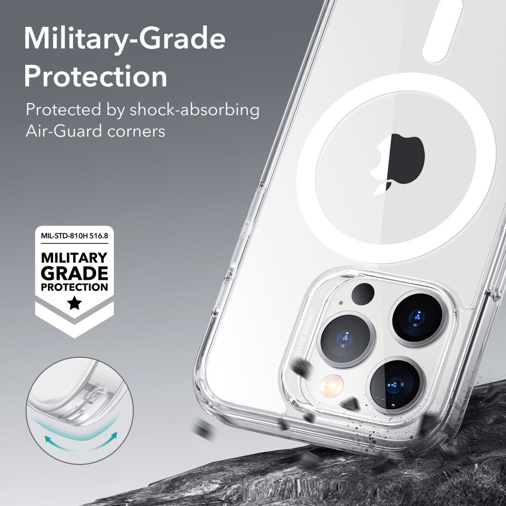 MagSafe-kotelo Apple iPhone 14 Prolle, ESR, Classic Hybrid, Läpinäkyvä