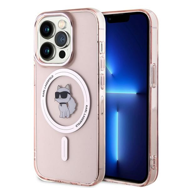 MagSafe-kotelo Apple iPhone 14 Pro Maxille, Karl Lagerfeld, IML Choupette, Pinkki