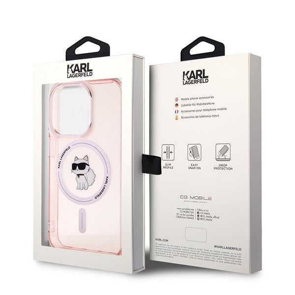 MagSafe-kotelo Apple iPhone 14 Pro Maxille, Karl Lagerfeld, IML Choupette, Pinkki