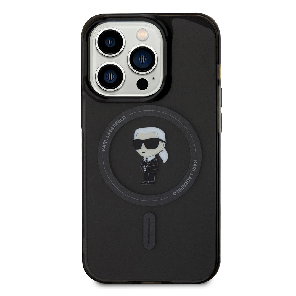 MagSafe-kotelo Apple iPhone 14 Pro Maxille, Karl Lagerfeld, IML Ikonik Karl, Musta