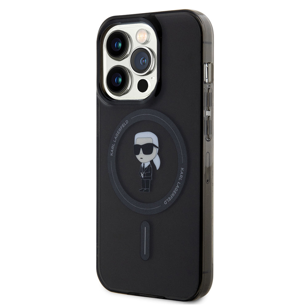 MagSafe-kotelo Apple iPhone 14 Pro Maxille, Karl Lagerfeld, IML Ikonik Karl, Musta
