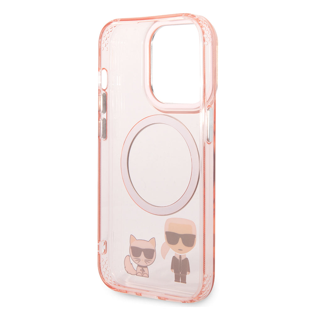 MagSafe-kotelo Apple iPhone 14 Pro Maxille, Karl Lagerfeld, Karl & Choupette Aluminium, Pinkki