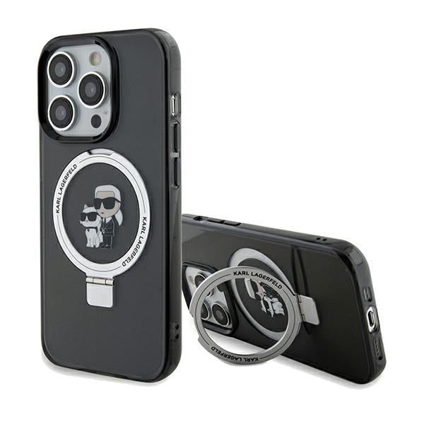MagSafe-kotelo Apple iPhone 14 Pro Maxille, Karl Lagerfeld, Ring Stand Karl & Choupette, Musta