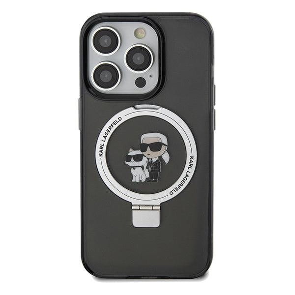MagSafe-kotelo Apple iPhone 14 Pro Maxille, Karl Lagerfeld, Ring Stand Karl & Choupette, Musta
