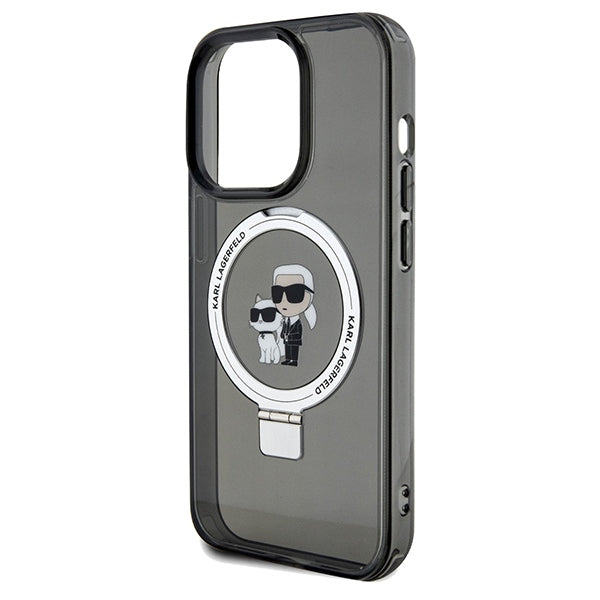 MagSafe-kotelo Apple iPhone 14 Pro Maxille, Karl Lagerfeld, Ring Stand Karl & Choupette, Musta