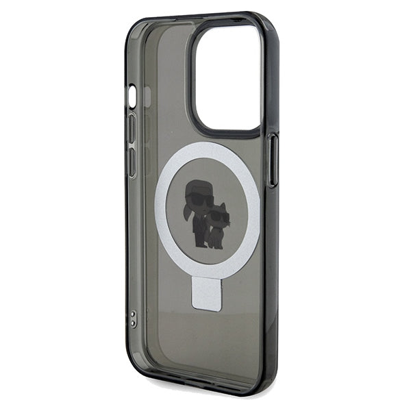 MagSafe-kotelo Apple iPhone 14 Pro Maxille, Karl Lagerfeld, Ring Stand Karl & Choupette, Musta