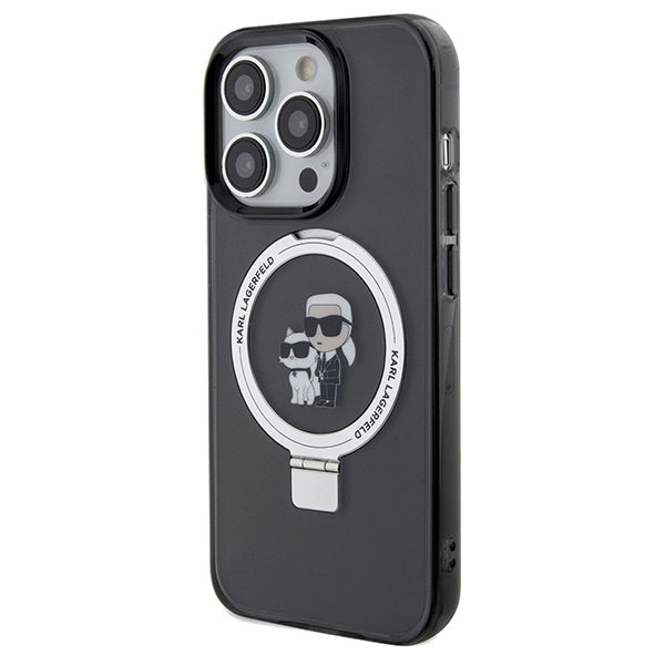 MagSafe-kotelo Apple iPhone 14 Pro Maxille, Karl Lagerfeld, Ring Stand Karl & Choupette, Musta