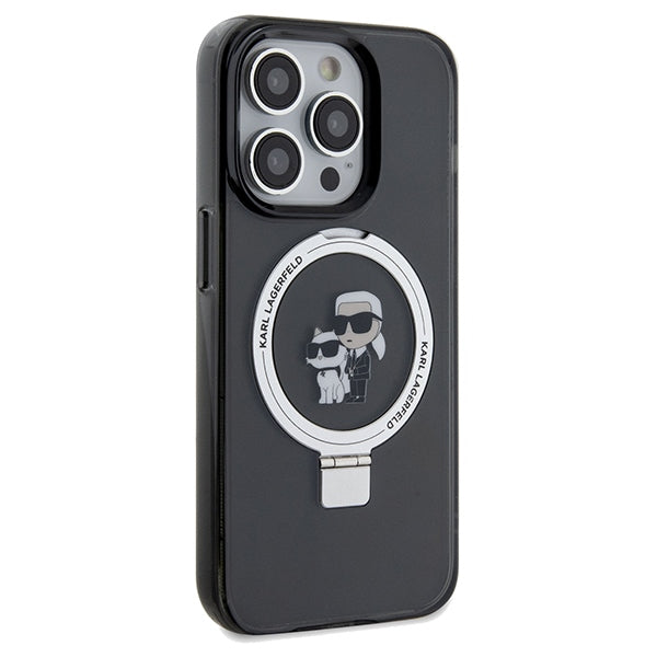 MagSafe-kotelo Apple iPhone 14 Pro Maxille, Karl Lagerfeld, Ring Stand Karl & Choupette, Musta