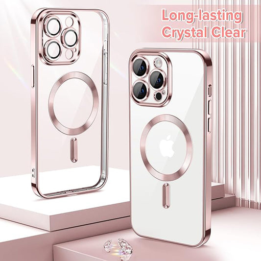 MagSafe-kuori Apple iPhone 14 Pro Maxille, Techsuit, Luxury Crystal, Vaaleanpunainen