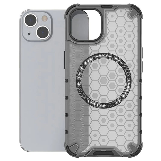 MagSafe-kuori Apple iPhone 14:lle, Techsuit, HoneyComb Shield, Musta