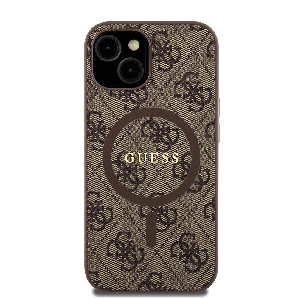 MagSafe-kotelo Apple iPhone 15:lle, Guess, 4G Collection, Ruskea
