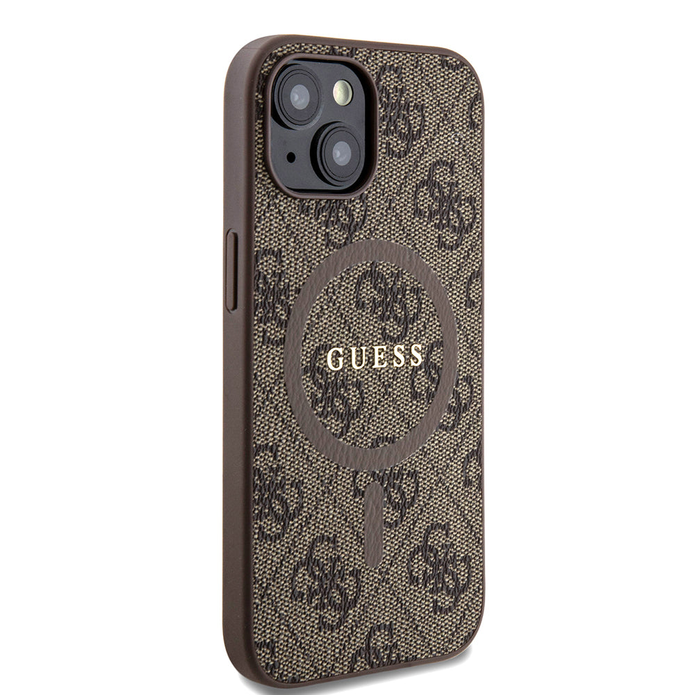 MagSafe-kotelo Apple iPhone 15:lle, Guess, 4G Collection, Ruskea