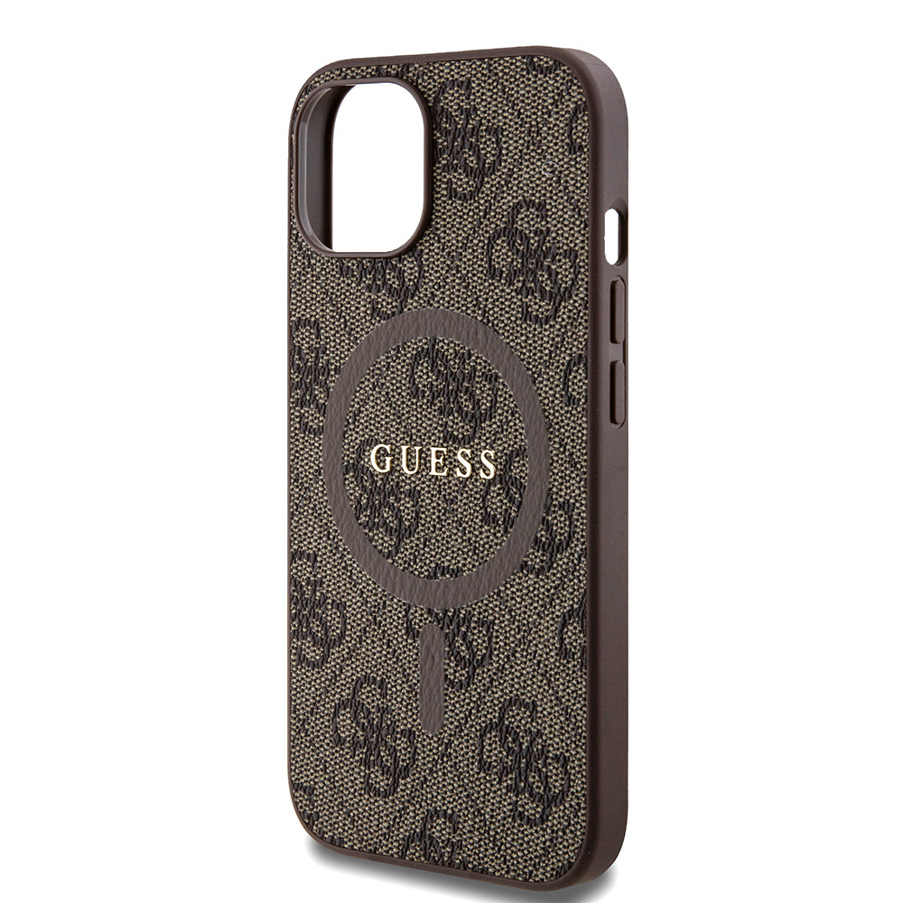 MagSafe-kotelo Apple iPhone 15:lle, Guess, 4G Collection, Ruskea