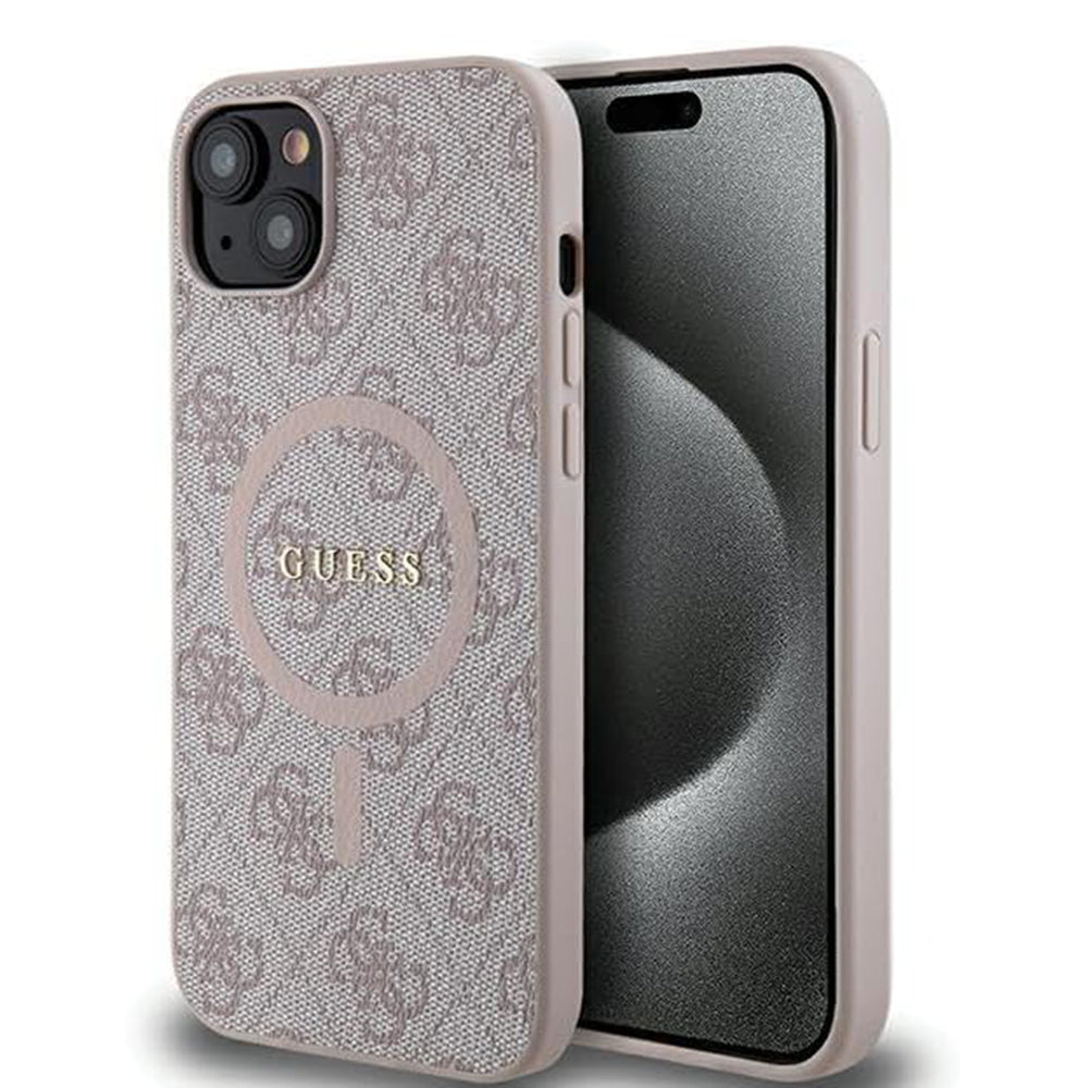 MagSafe-kotelo Apple iPhone 15:lle, Guess, 4G Collection, Pinkki