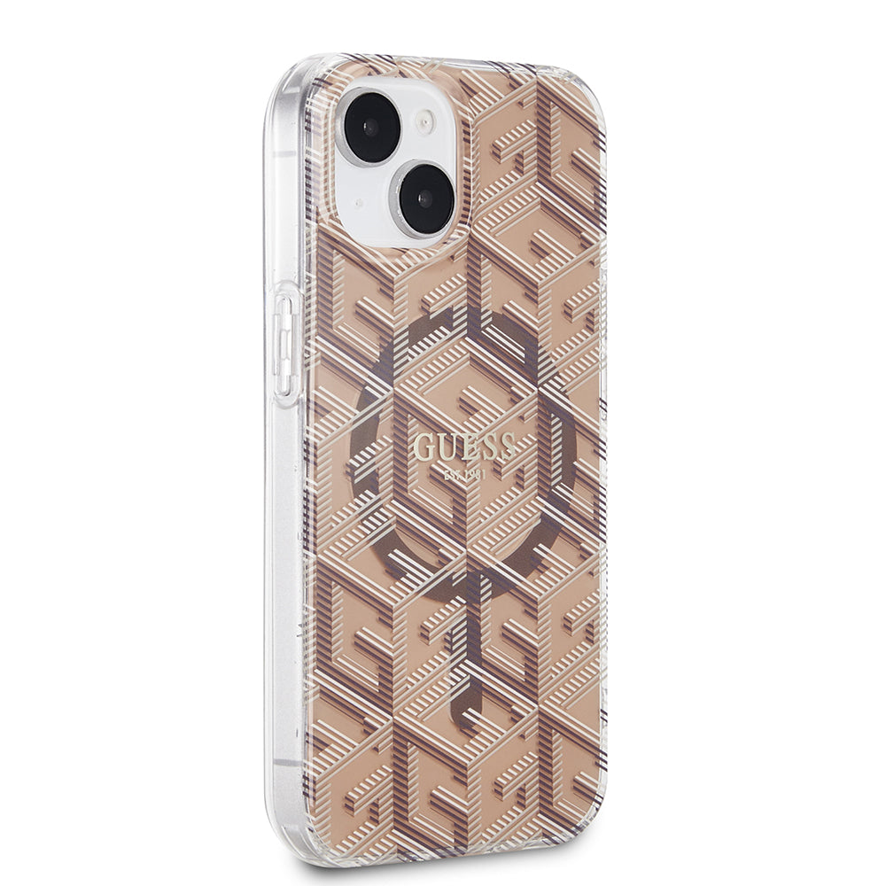 MagSafe-kotelo Apple iPhone 15:lle, Guess, IML Gcube, Ruskea