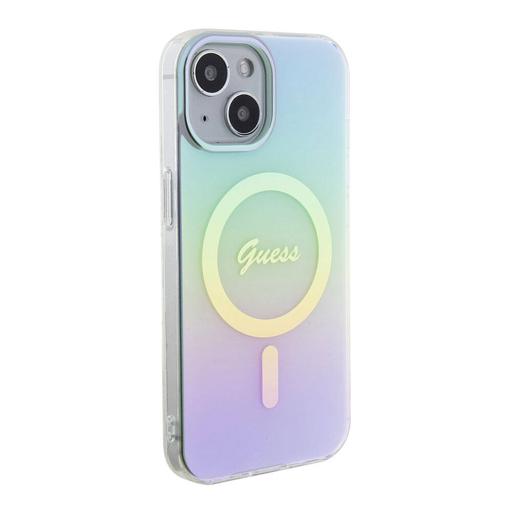 MagSafe-kotelo Apple iPhone 15:lle, Guess, IML Iridescent, Turkoosi