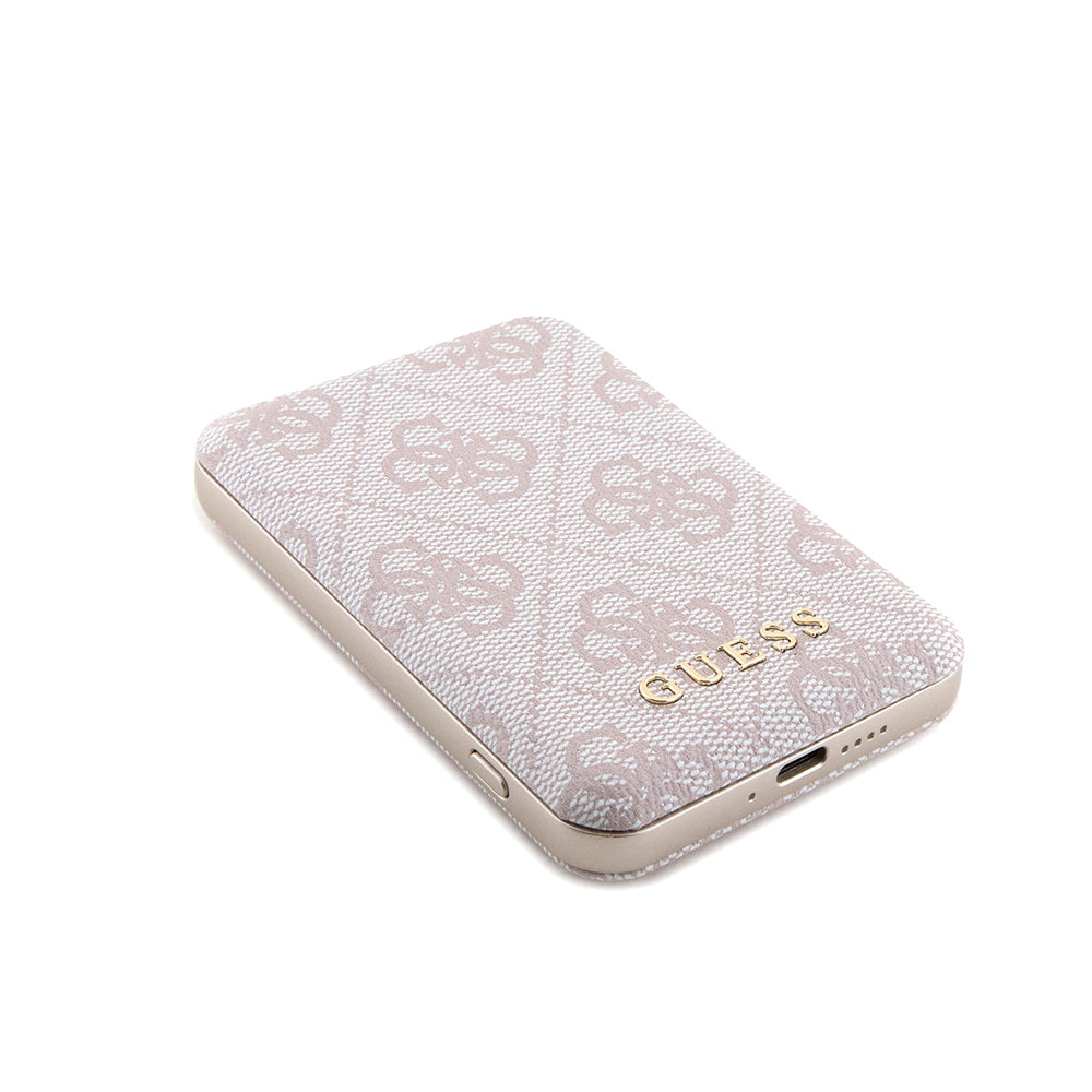 MagSafe-kotelo Apple iPhone 15:lle, Guess, Powerbank 4G Metal Logo, Pinkki