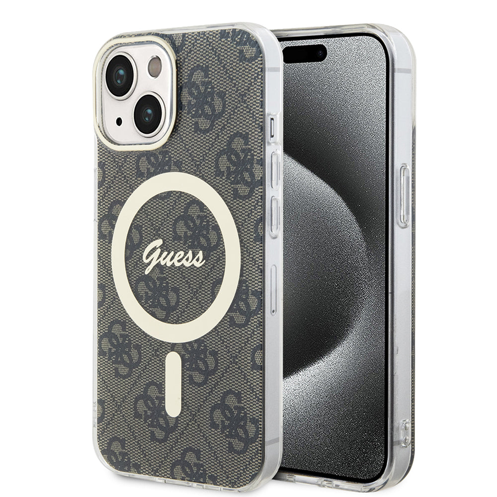 MagSafe-kotelo Apple iPhone 15 Plus -puhelimelle, Guess, IML 4G, Ruskea