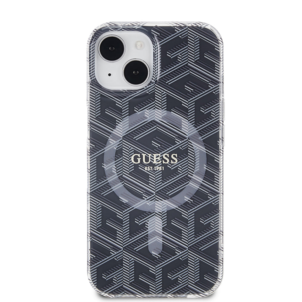 MagSafe-kotelo Apple iPhone 15 Plus -puhelimelle, Guess, IML Gcube, Musta