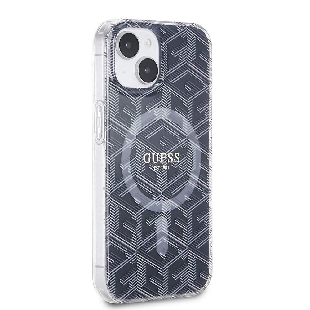 MagSafe-kotelo Apple iPhone 15 Plus -puhelimelle, Guess, IML Gcube, Musta