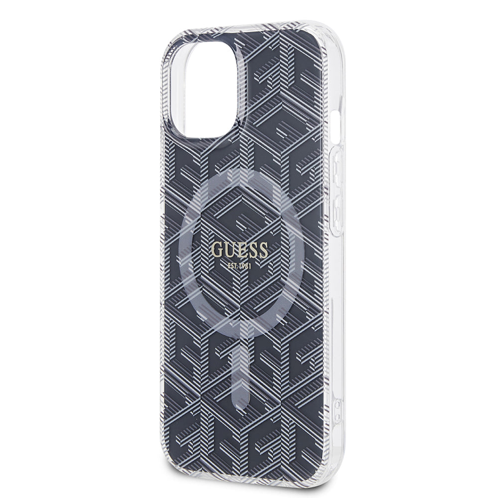 MagSafe-kotelo Apple iPhone 15 Plus -puhelimelle, Guess, IML Gcube, Musta