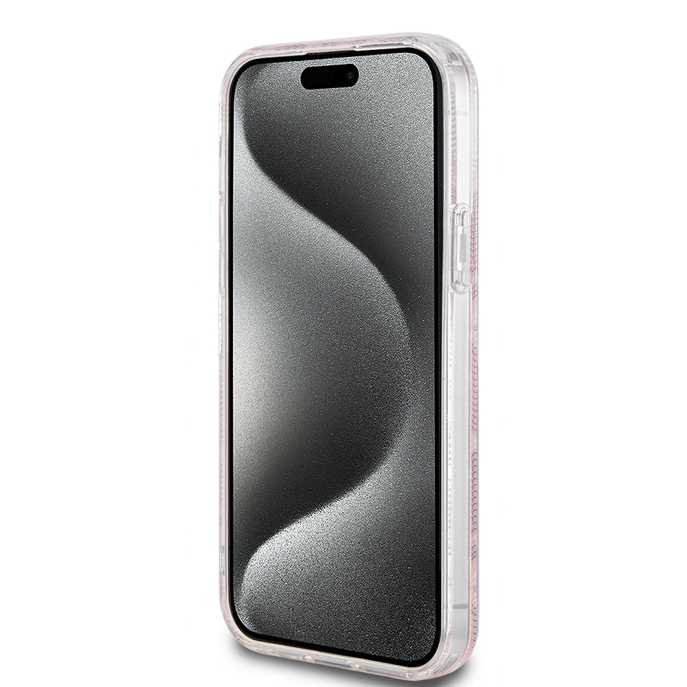 MagSafe-kotelo Apple iPhone 15 Plus -puhelimelle, Guess, IML Gcube, Pinkki